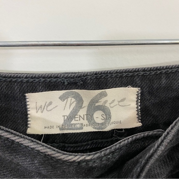 Free People 26 Zuri‎ Black High Rise Distressed Mom Jeans - Picture 9 of 13